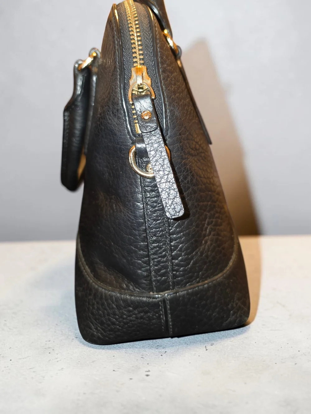 Kate Spade Black Leather Satchel/Crossbody with Gold Hardware